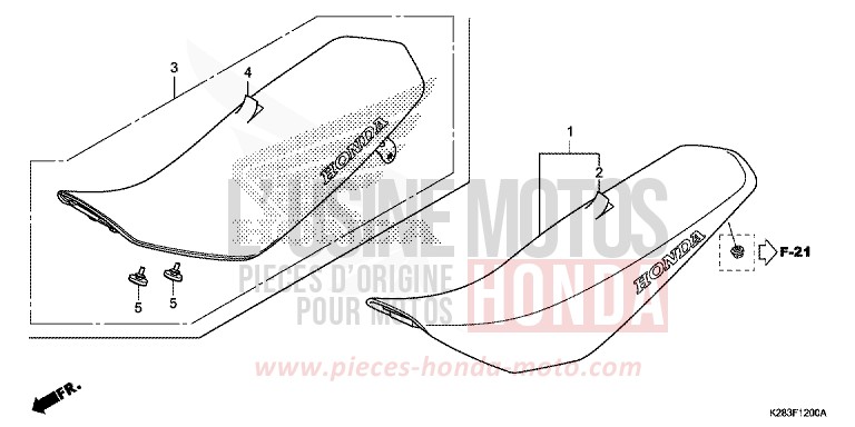 SIEGE de CRF125F "Petites Roues" EXTREME RED (R292) 2017